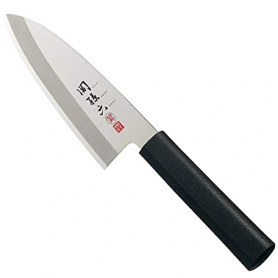 Imagen de KAI Seki Magoroku Kinju y Hekiju Deba zurdo 15,0 cm longitud de la hoja 8A solid &amp; SUS420J2 58 56 (±1) HRC Hecho a mano madera Pakka plástico PP cuchillo japonés en Japón