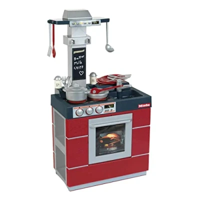 Imagen de Theo Klein 9093 Cocina Miele Kompakt, para niños con Horno, Campana de extracción, Fregadero y numerosos Accesorios, Se Puede Utilizar por Ambos Lados, Medidas: 28 cm x 47 88,5
