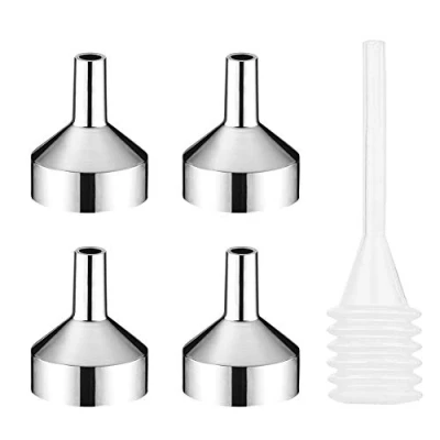 Imagen de MYLL 4 Piezas Mini Embudo Pequeño de Metal con Pipeta Embudos Pequeños / Perfume para Aceite, Muestras y Aceite Esencial (Dia. 18mm)