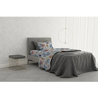 Imagen de Italian Bed Linen MB Home Basic Juego de sábanas “Dafne, Colibrì, 1 Plaza