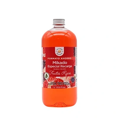 Imagen de La Casa de los Aromas Ambientador Mikado Reposición Frutos Rojos Incluye Sticks Recambio Fragancia Duradera Ideal para el Hogar, Baño, 1000 ml