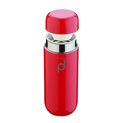 Imagen de Grunwerg Termo Aislante al vacío para Bebidas, a Prueba de Goteo, aguante 8 Horas Bebidas Calientes y 24 frías, Acero Inoxidable, Rojo, 200 ml