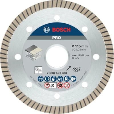 Imagen de Bosch Professional Disco de corte diamante Best for Ceramic Extra Clean Turbo, 115 x 22.23 1.4 7 mm, Gris