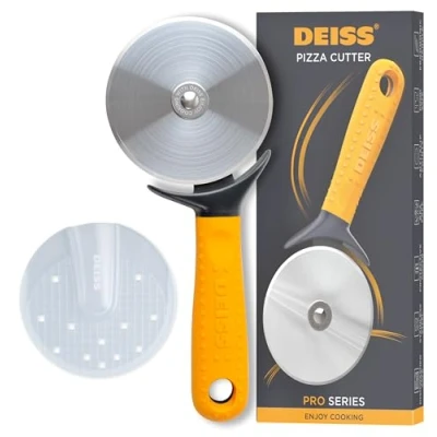 Imagen de Deiss Pro Cortador de pizza con ruedas resistentes Rueda para acero inoxidable mango antideslizante, fácil agarre, lavable en lavavajillas, se adapta perfectamente a la