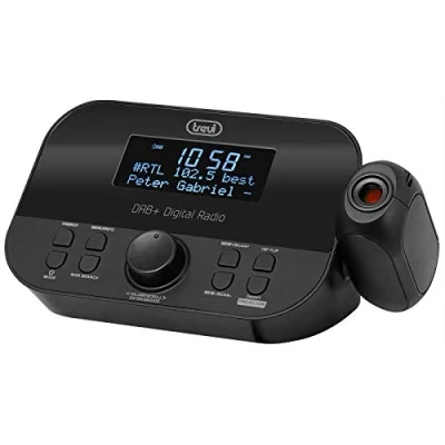 Imagen de Trevi RC 85D8 Dab Radiodespertador electrónico con proyección horaria y Receptor Digital Dab/Dab+, Gran Pantalla LED, alarmas programables, función Snooze, de sueño