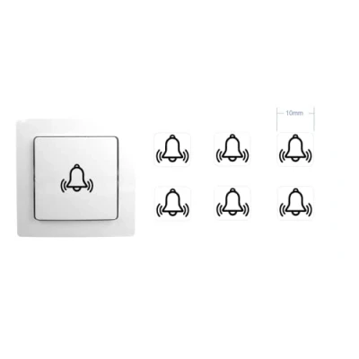 Imagen de Juego de 6 pegatinas para campana, timbre puerta, alarma (RP1/2) (10 mm)