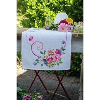 Imagen de Vervaco Kit de punto cruz para camino mesa, multicolor, 32x84cm