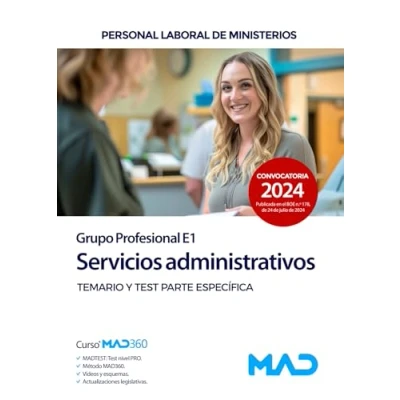 Imagen de Servicios administrativos (Grupo Profesional E1). Personal laboral de Ministerios. Temario específico y test