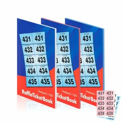Imagen de Libros de boletos para rifa numerados del 1 al 1000 con código seguridad, perforados guardarropa, sorteo numerado, eventos caridad, la suerte, libro
