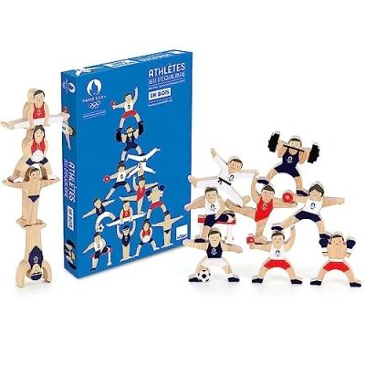 Imagen de Vilac 240200 Edición Especial para los Juegos Olímpicos 2024 Juego de Equilibrio Atletas (Juguete con Licencia), Juguete niños a Partir 5 años, Color Azul