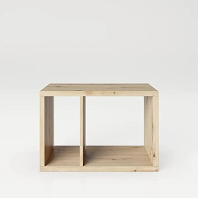 Imagen de Phoenix Safe Fortuna Estante, Mesa Auxiliar, Madera de ingeniería Melamina, Blanco Mate, 2 Compartimentos