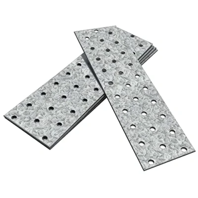 Imagen de OMIDEAS 5 x Placas Perforadas (200 60 2) de Unión Planas Acero Placa montaje Soporte fijación Galvanizado