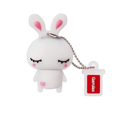 Imagen de Garrulax Memoria USB de 64 GB actualizada Silicona Impermeable con diseño Dibujos Animados Alta Velocidad 2.0 Almacenamiento Datos (64 GB, White Rabbit)