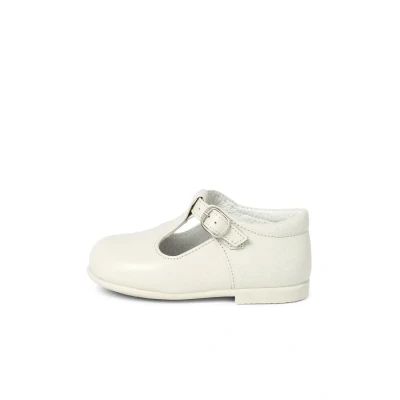 Imagen de Pisamonas Pepito PIEL Hebilla Zapatos de bebé para niños, Talla: 19, Beige