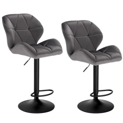 Imagen de WOLTU 2X Taburete de Bar con Respaldo Sillas Regulables en Altura, Asiento Acolchado PU Giratorias Muebles Cocina Silla Comedor Negro BH287sz 2