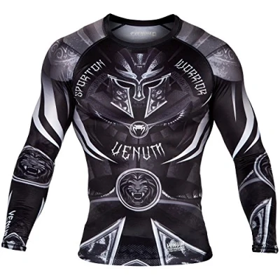 Imagen de Venum Gladiator 3.0 Rashguard de Mangas Largas, Hombre, Negro, XXL