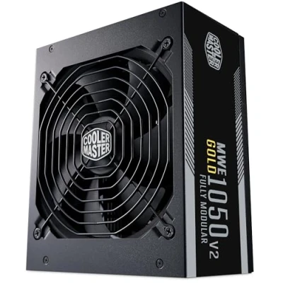 Imagen de Cooler Master MWE Gold 1050 V2 ATX 3.1 Fuente de Alimentación Modular (Plug UE) Soporte 3.1, 80 PLUS 1050W, Cable PCIe5.1, Ventilador FDB 140mm, Alto Umbral Temperatura, Garantía 10 Años