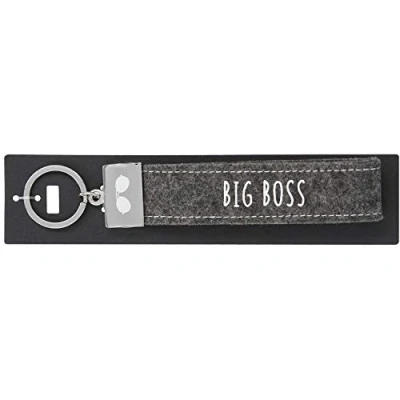 Imagen de Depesche 004298 108 Llavero de fieltro, con cierre metal grabado y diseño icónico, Big Boss, gris, aprox. 18,7 x 4,4 1 cm