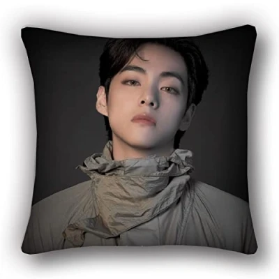 Imagen de BTS Merchandising Bangtan Boys Jimin V Suga Jungkook Fundas de almohada cuadradas decorativas lino doble cara para regalo 45 x cm