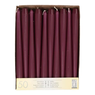 Imagen de PAPSTAR, 50 velas de candelabro 2,2 cm diámetro, 25 cm, color morado