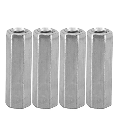 Imagen de Tuerca hexagonal larga M8 de acoplamiento varilla Tornillos roscados unión tapa conexión acero al carbono galvanizado 10 piezas(M8*40)