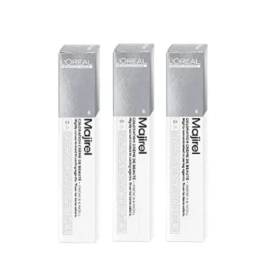 Imagen de 3 tubos de tinte para el cabello Majirel Loreal color rubio oscuro 6