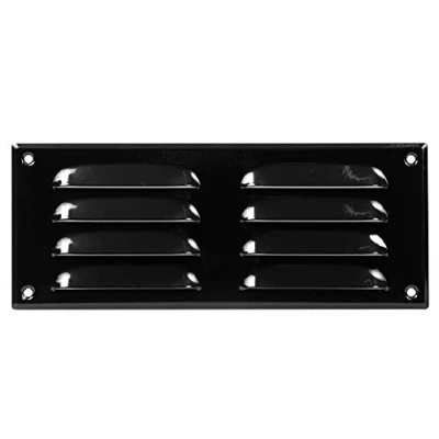 Imagen de 260x105mm Rejilla de Ventilación con Mosquitera Rejillas Aireación Metálicas Acero, Negro