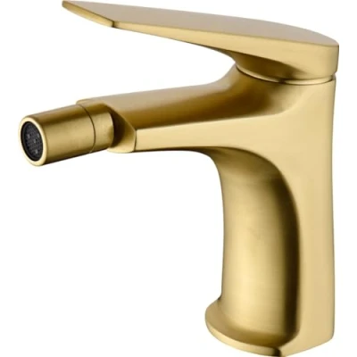 Imagen de MICE Grifo monomando para bidé fabricado en latón Grifos WC apto agua fria/caliente Griferia de Bidet Oro Cepillado BDD055 2OC
