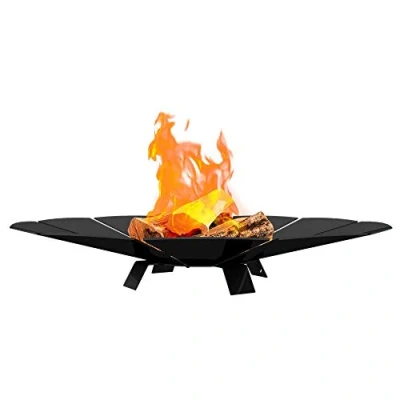 Imagen de Hoguera para jardín Kratki Fire Sunny, de pie, Redonda, Peso 10,5 kg, diámetro 68,4 cm, Altura 11,3 Acero Robusto Resistente al Calor Negro
