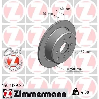 Imagen de Disco de freno ZIMMERMANN 150.1129.20