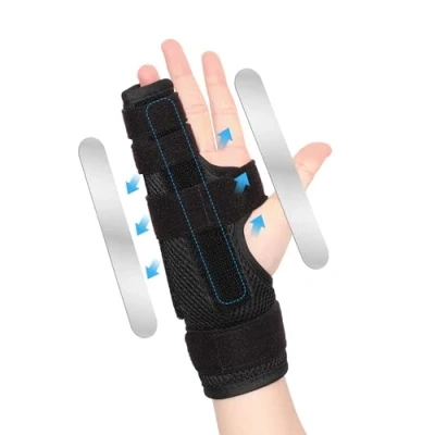 Imagen de joingood Ferula Dedo Meñique Mano Para Derecha O Izquierda,Férula El Cuarto Quinto Dedo,Férula De Metacarpiano,Férula La Fractura Boxeador Artritis,Tendinitis(Malla,XS)