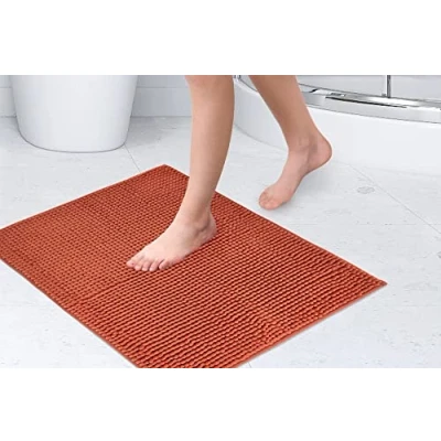 Imagen de Emma Barclay Alfombra de baño Antideslizante Tacto Suave en Color Naranja Quemado Alfombrilla Ducha 40 x 60 cm