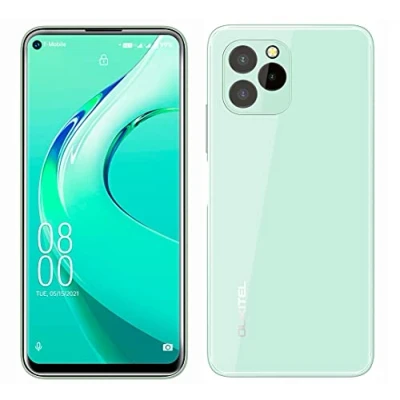 Imagen de OUKITEL C21 Pro Telemóvel Livre 11, Design de vidro Completo, 4 GB 64 GB, 256 SD Externa, câmara tripla 21 MP, Dual SIM, ecrã HD 6,39 polegadas, impressão Digital, identificação fácil Verde