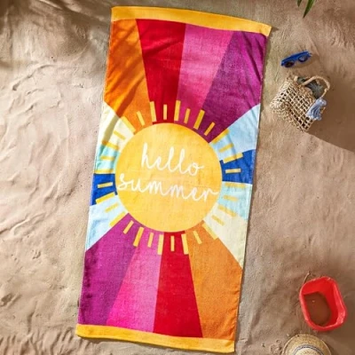 Imagen de Catherine Lansfield Hello Summer Toalla de Playa algodón, 76 x 160 cm, Multicolor