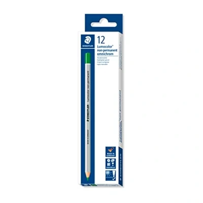 Imagen de Staedtler Lumocolor 108 5. Lápices de madera color verde. Caja con 12 unidades.