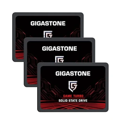 Imagen de Gigastone Game Turbo 128GB Paquete de 3 Unidades Disco Duro SSD Interno, Unidad Estado Sólido 3D NAND, SATA III 6 GB/s 2,5 Pulgadas, Lectura hasta 520 MB/s para PS4, Portátil, Escritorio, PC