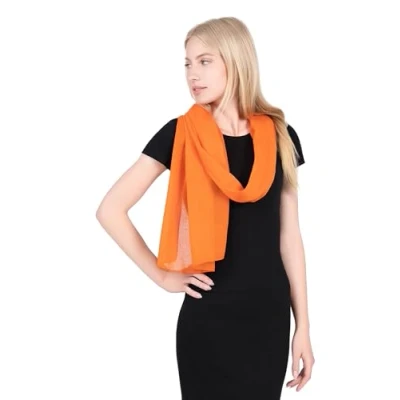 Imagen de ALLEE DU FOULARD Fular Bufanda Pañuelo Estola Chal 100% Algodón Naranja Tamaño 180 X 50 CM Mujer y Hombre Todas Las Temporadas