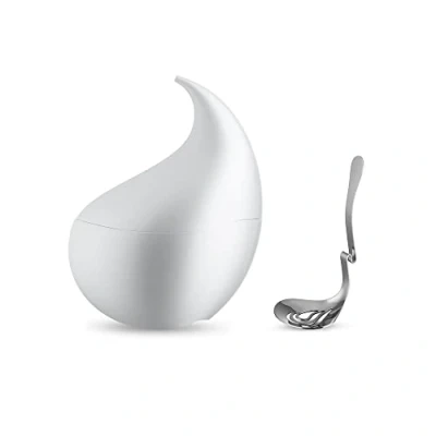 Imagen de Alessi Nunziatella ESI23 SET Recipiente de Diseño y Cucharón Perforado para Servir Mozzarella, en Resina Termoplástica, Blanco