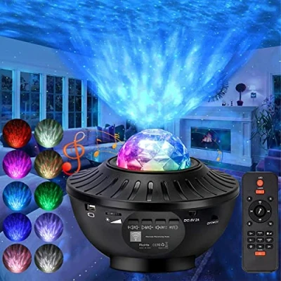 Imagen de DFLIVE Proyector Estrellas, LED Galaxia Techo Luz Nocturna Infantil, de Estrellas con Control Remoto, Bluetooth Altavoz, Temporizador, Luces Decorativas Habitacion Regalo