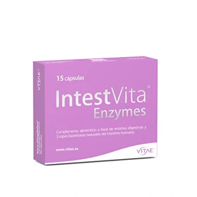 Imagen de Vitae IntestVita Enzymes 15 cápsulas Enzimas Digestivas y Probióticos Combatir problemas digestivos Acidez Malas Digestiones Gases Cuidado Salud Digestiva