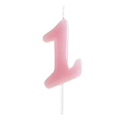 Imagen de dekora Velas Cumpleaños Numeros Comic Numero Rosa Vela 1