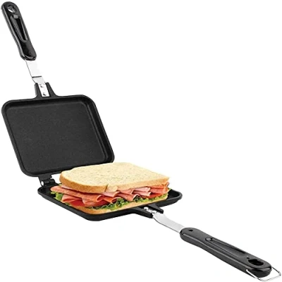 Imagen de Sartén Antiadherente de Doble Cara,Sarten tortilla patatas,Sartén Multifunción Cuadrada Cocina para Tortillas Sándwiches Tostadora