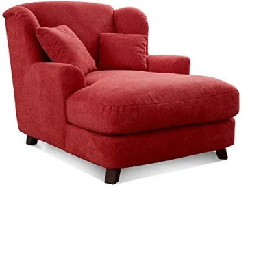 Imagen de CAVADORE XXL de Acolchado Bicolor assado/sillón en Cappucino/Color Marrón Oscuro con pies Madera, Grande Asiento, y 2 Suave Cojín (