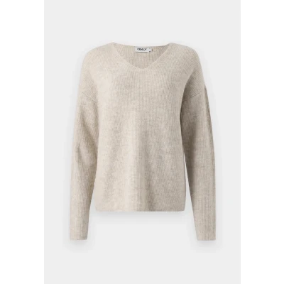 Imagen de ONLY Camilla Vneck L/S NOOS Jersey de punto, Mujer, Talla: Small, Pumice stone/melange