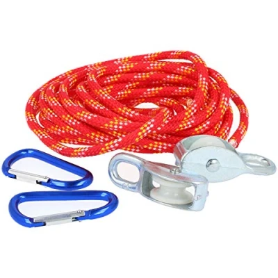 Imagen de com four® polea para niños a Partir de 8 años, Cable extraíble hasta máx. 15kg (Rojo)