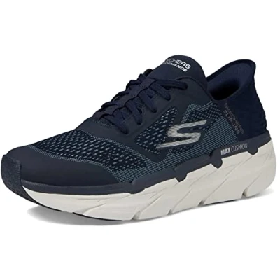 Imagen de Skechers MAX Cushioning Slip ins Zapatillas de Entrenamiento atlético para Caminar con Espuma viscoelástica, Hombre, Azul Marino, 41.5 EU Ancho
