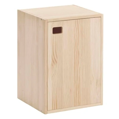 Imagen de Astigarraga Kit Line Armario Almacenaje Dinamic 1 Puerta y 2 Baldas, Madera Pino 53,5x37,3x33cm