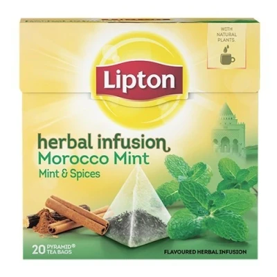 Imagen de Lipton Pyramids Morroco Mint &amp; Spicies Infusión, 20 bolsas de té 12 unidade