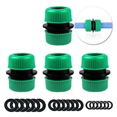 Imagen de YAAVAAW Paquete de 4 extensores conector reparación manguera 12,5 mm para conexión rápida jardín 1/2 pulgada