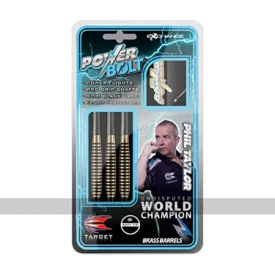 Imagen de Target Darts Phil Taylor Power Bolt 18G Brass Soft Tip Set Dardos, marrón, 18 g